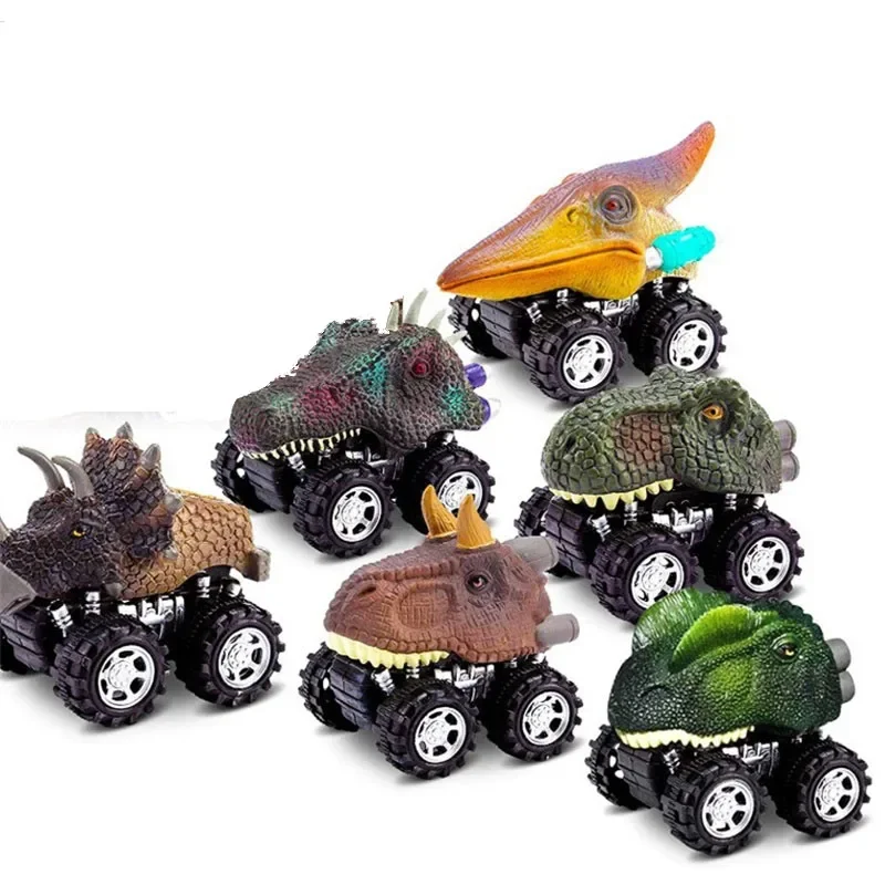 1Pcs Dinosaur Toy Pull Back Cars Realistic Dino Cars Mini Monster Truck With Big Tires Small Dinosaur Toys For Kids Gift