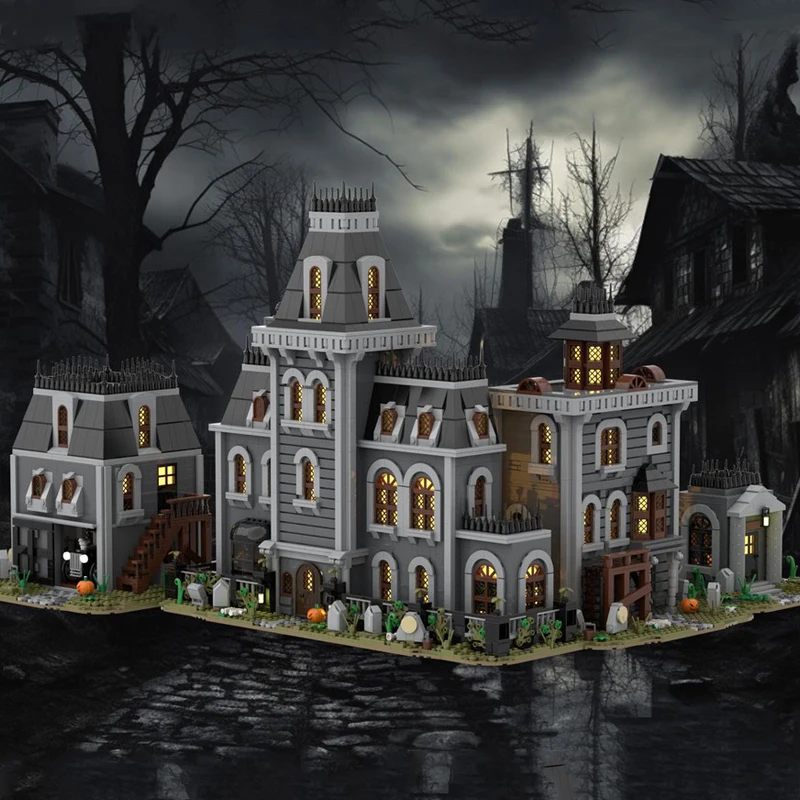 7292PCS game movie Monstered fightering MOC Modular Wednesday Addams Family houses model DIY creative ideas ChildToy Gift Blocks