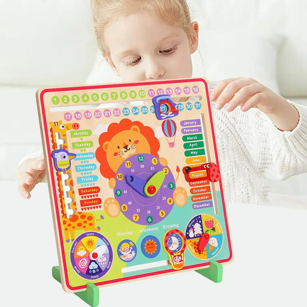 

Wooden Calendar Early Learning Toy Learning Materials for 4 5 6