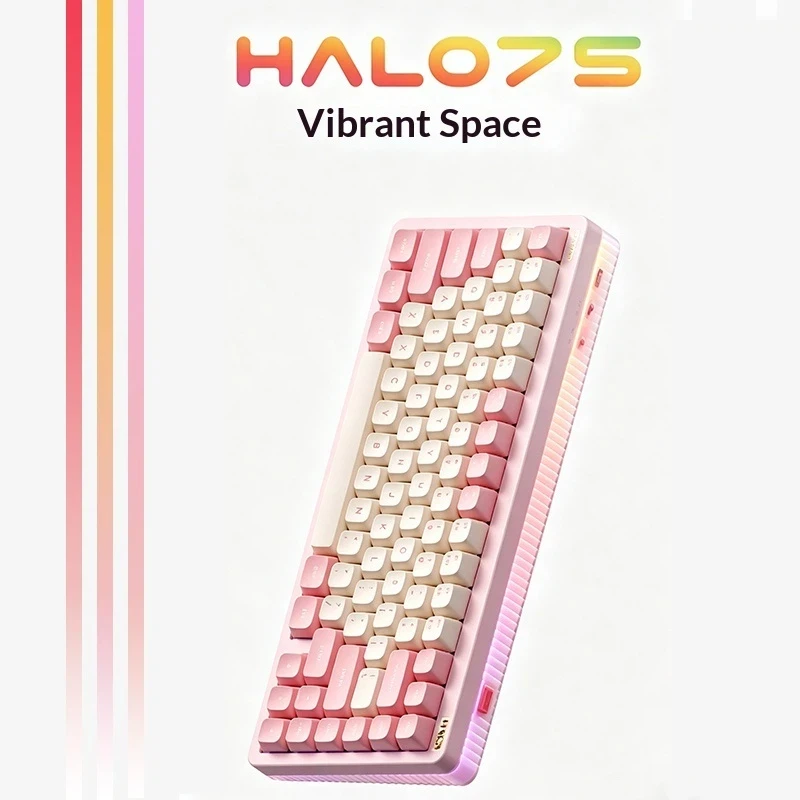 NuPhy Halo75 V2 Keyboard Customizable Spacer-Style Bluetooth Switches  Hot-Swappable  Three Modes 83-Key Gaming Technology