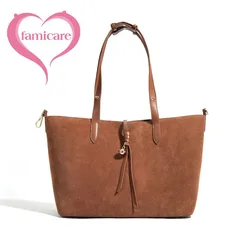 Women's Cowhide Frosted Bucket Bags Brown Style Retro Fashion Large Capacity Vegetable Basket Tote Light Luxury Handbag