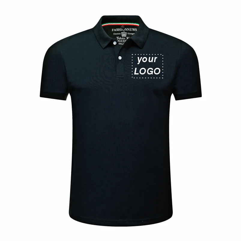 Men\'s Short Sleeve Polo Shirt Custom Printing Embroidery Personalized Logo Corporate Business Shirt Solid Color Lapel Top 4xl