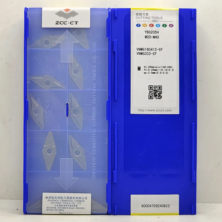 

VNMG160404-EF YBG205H/VNMG160408-EF YBG205H/VNMG160412-EF YBG205H ZCC.CT CNC blade carbide inserts turning tools 10pcs/box