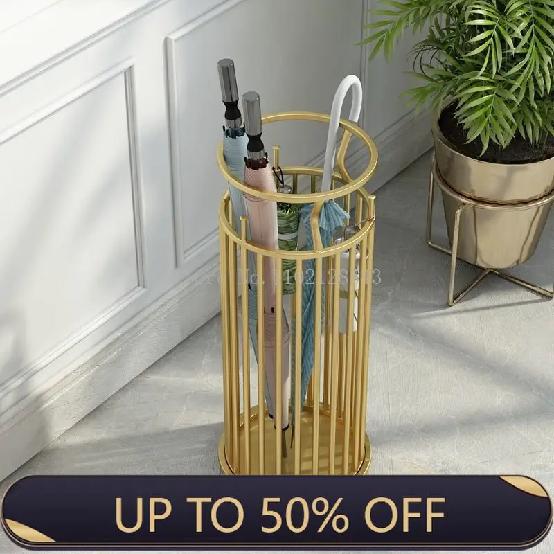 Umbrella Stand Holder For Entryway Home Office Hotel Home Floor-standing Umbrella Rack Metal Umbrella Rack Storage Gold Pink