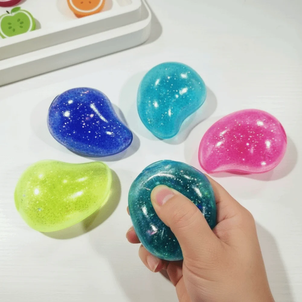 Slow Rising Mango Squishy Toy Slow Rebound Transparent Mango Squeezing Toy Cute Soft Silicone Mango Pinching Toy Gifts