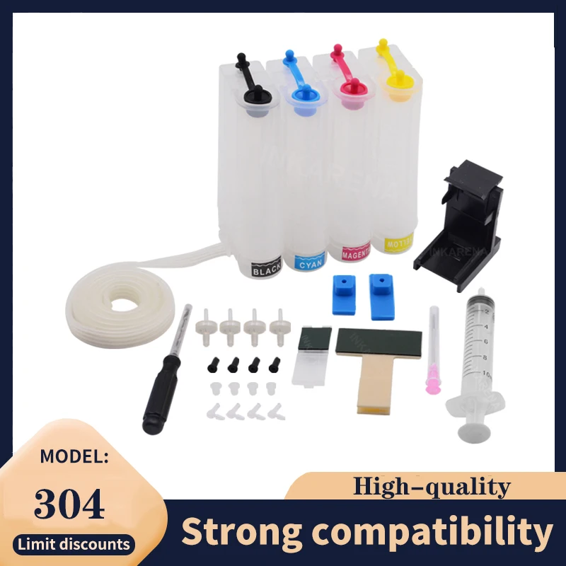 

DIY CISS Ink System For HP304 HP 304 XL Envy 5010 5020 5030 5032 5034 Deskjet 2632 2630 2620 3720 3721 3723 printer
