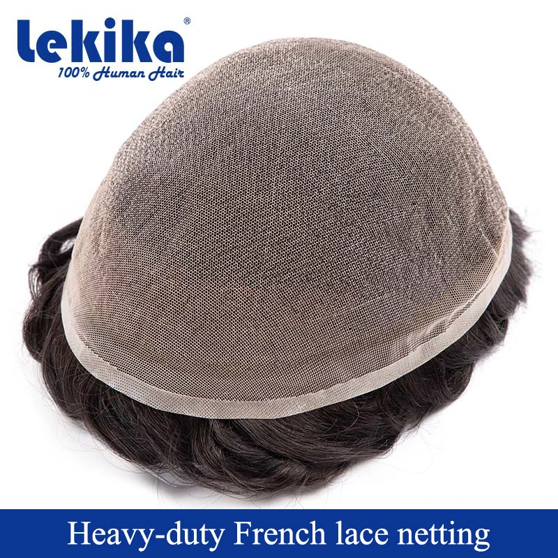 

Full Lace Toupee 64 Base 100% Human Hair Wigs Remy Male Hair Prosthesis Breathable Human Hair Wigs 6 Inch Hair System