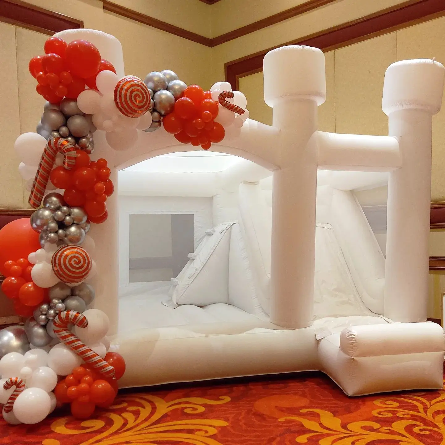 White Inflatable Bounce House Castle with Blower for Birthday Wedding Party - Inflatable Jump Castle for Kids Adults