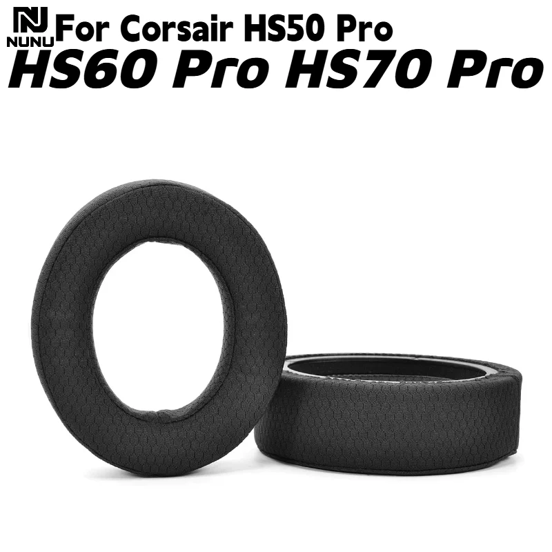 NUNU Replacement Breathable football net Ear Pads With buckle For Corsair HS50 Pro HS60 Pro HS70 Pro Headphones repair parts