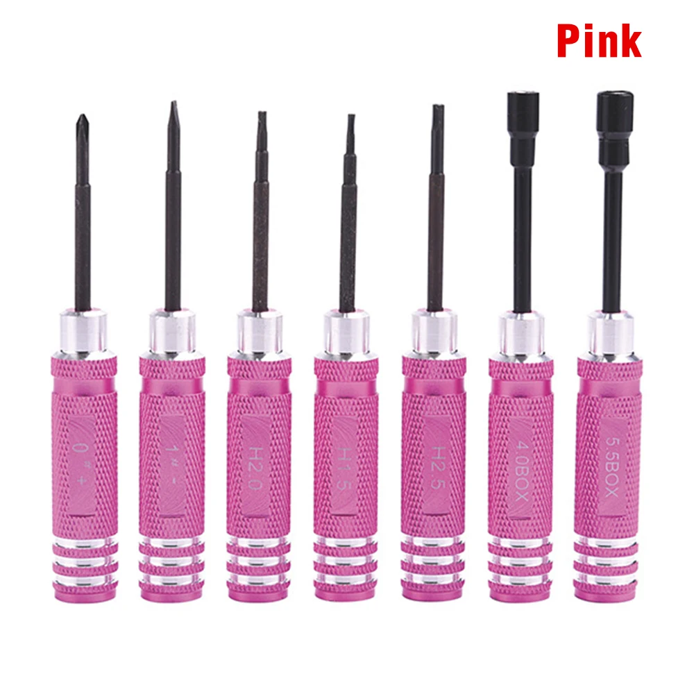 9IMOD RC Hex Driver Set 7pcs 1.5 2.0 2.5mm Hex Allen Screwdriver RC Repair Tools Kit Nut Phillips Wrench for RC Helicopter Car