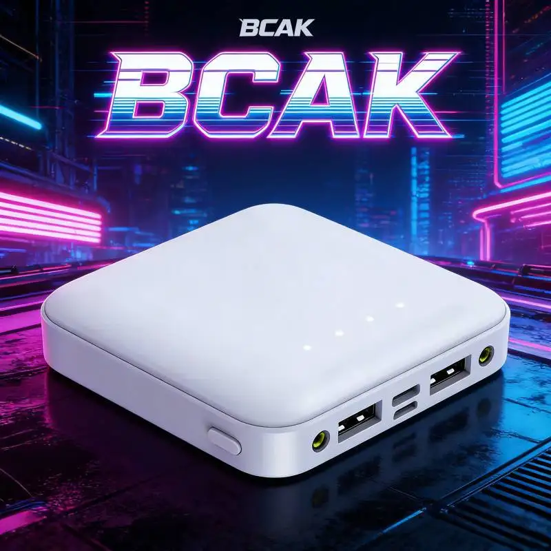 BCAK Mini 20000mAh Power Bank with Integrated Cables Small and Portable Capacity Mobile Charger for Phones and Daily Use