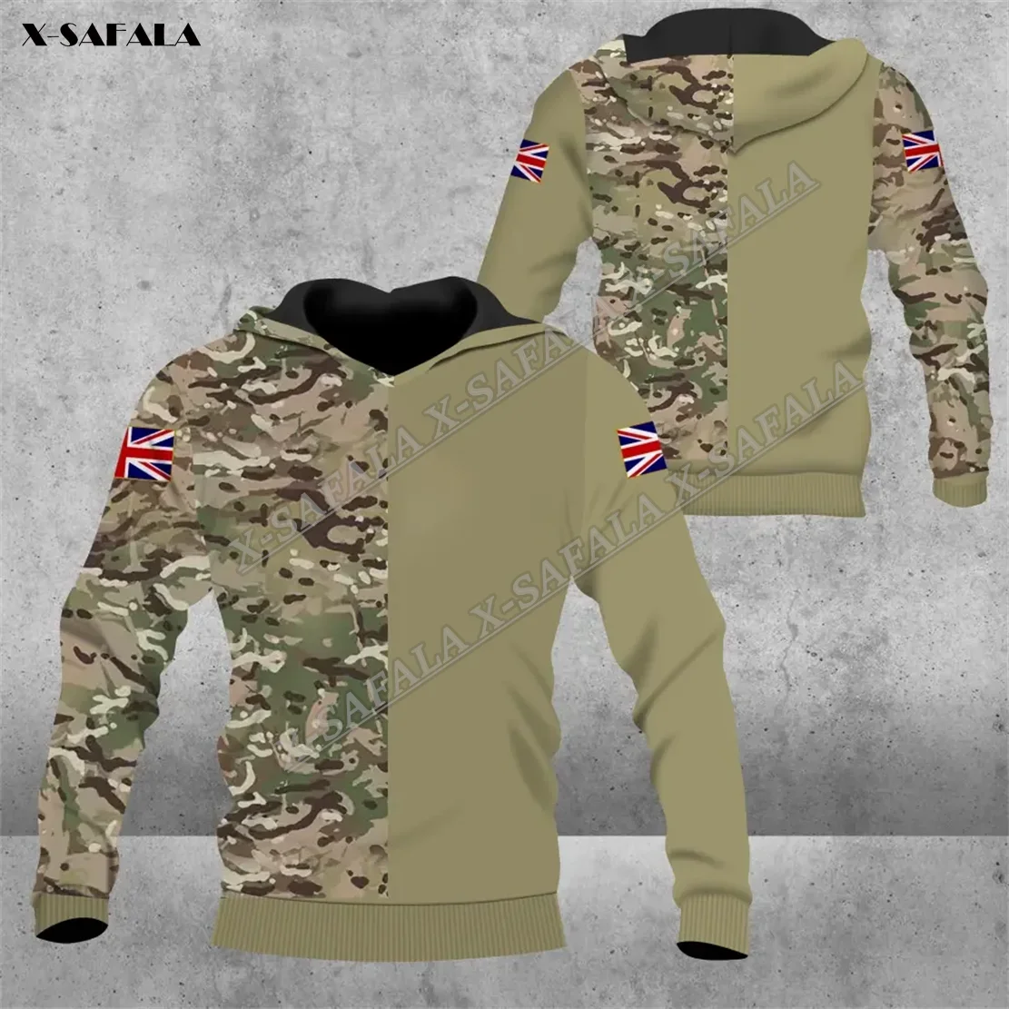 

British Unit Kingdom Army Veteran Soldier 3D Print Hoodie Men Shirt High Quality Smooth Hooded Jersey Tracksuits Outwear Coat