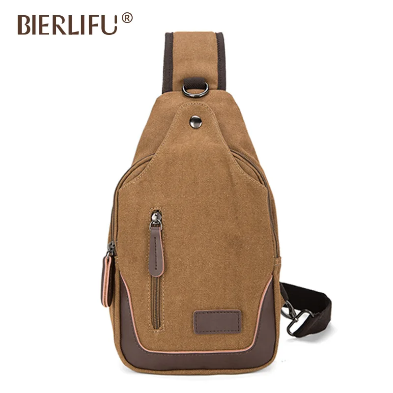 

Wear-resistant canvas waterproof men's chest bag, outdoor sports cycling buckle anti-theft color-blocking crossbody bag