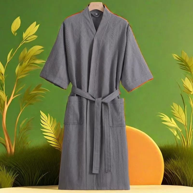 

Waffle Lovers Robe Kimono Bath Gown Nightgown Women's Sexy Nightgown Soft Home Dressing Gown Intimate Lingerie Loose Homewear