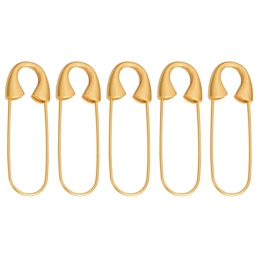 

5 Pcs Gold Pin Metal Safety Clothing Blanket DIY Brooch Pins for Backpacks Base Fixing with Hole Fabric