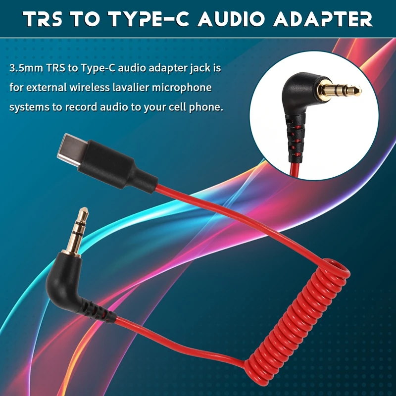Type-C naar 3,5 mm kabel voor RODE Wireless Go II, haakse TRS mannelijke DAC AUX adapter audiosnoer vervanging