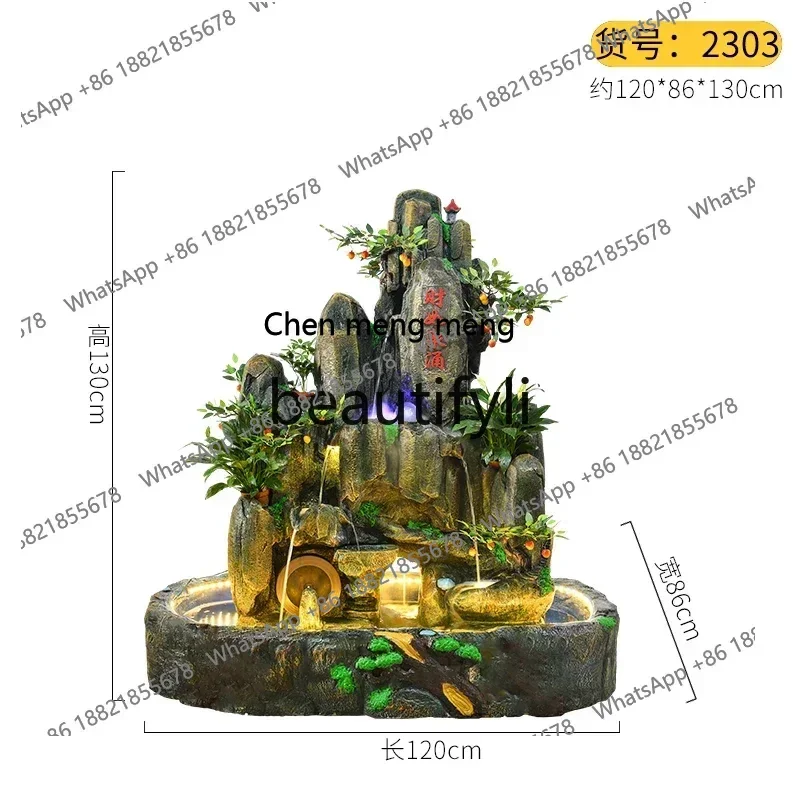 

D178 Large courtyard rockery garden feng shui fish pond living room office decoration ornament water feature