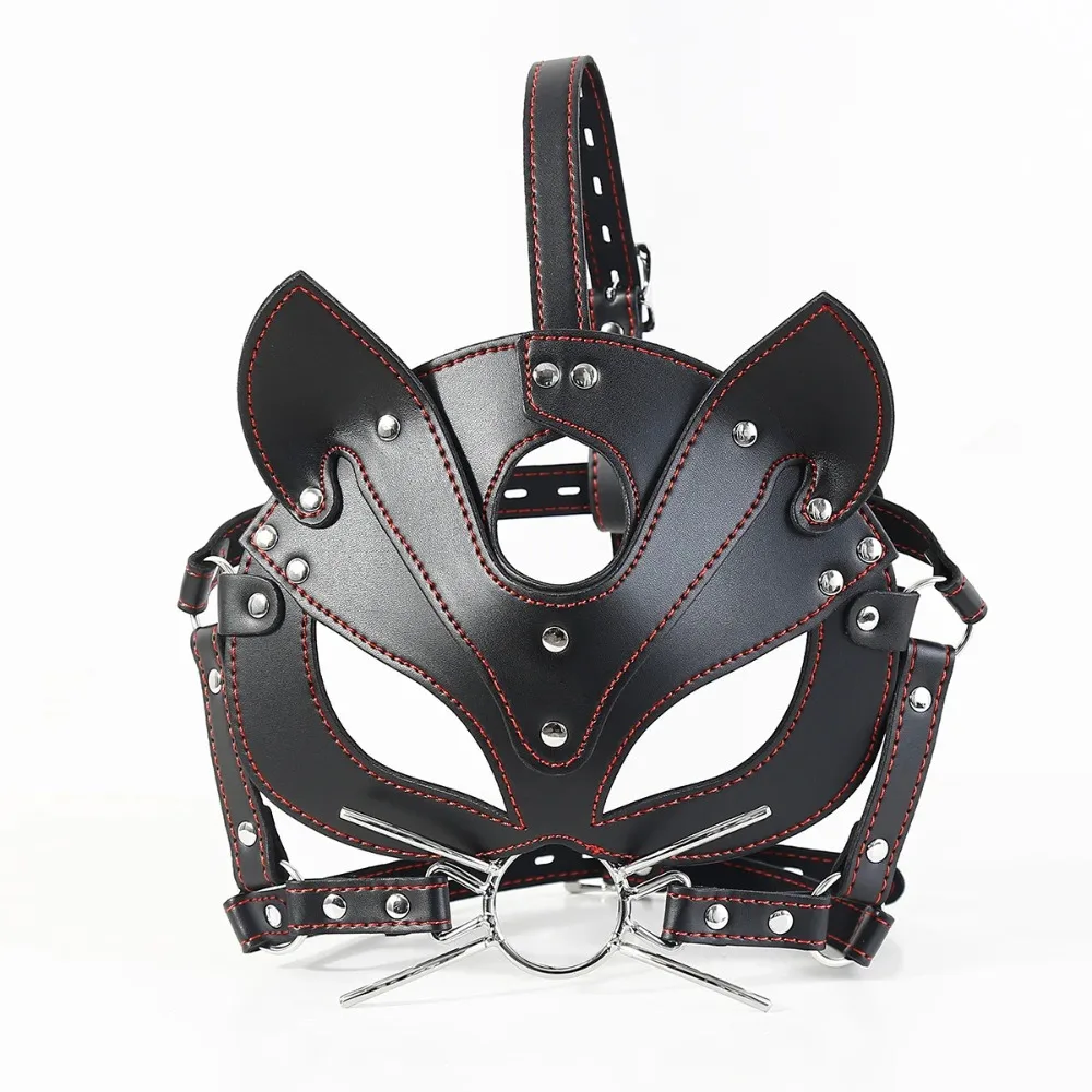 Couple SM Games Mouth Gag Sexual Mask Sex Toy Set Adult Erotic Roleplay Games Sex Mask Oral Sex Gag PU Leather 18+ Product
