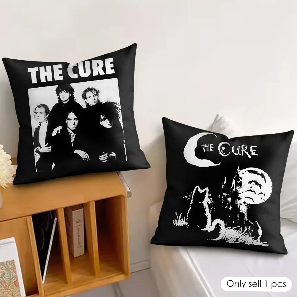 Band T-The Cure Alternative Style Cushion Cover Soft Plush Fabric Double-Sided Printed Pillowcase for All Seasons Home Decor