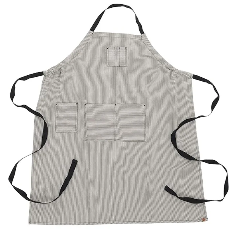 Polyester striped waterproof apron fashionable and simple kitchen home dining waiter coffee shop work clothes
