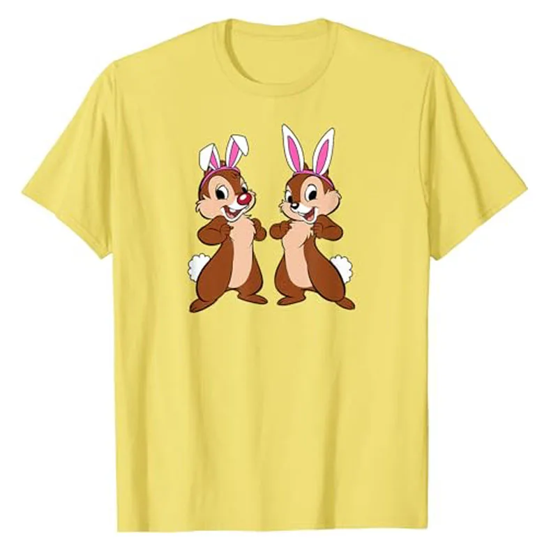 Spring Easter Bunny Ears T-Shirt Cute Rabbit Lover Graphic Tee Short Sleeve Blouses Novelty Gift Lovely Family Friends Clothes