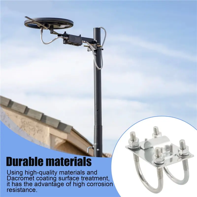 A7THK-Antenna Mast Clamp Bracket With U-Bolts Anti-Rust Clamp Panel Pipe Mounting Hardware For Outdoor Lora Antenna Helium