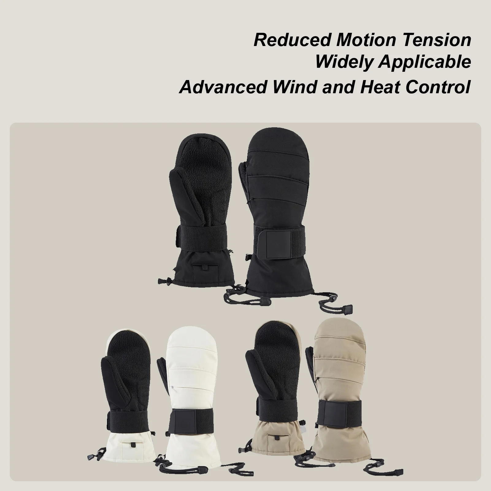 Winter Motorcycle Gloves Touchscreen Mittens With Wrist Guard Fleece Lined Snow Gloves For Men Winter Motorcycle Ski Cold
