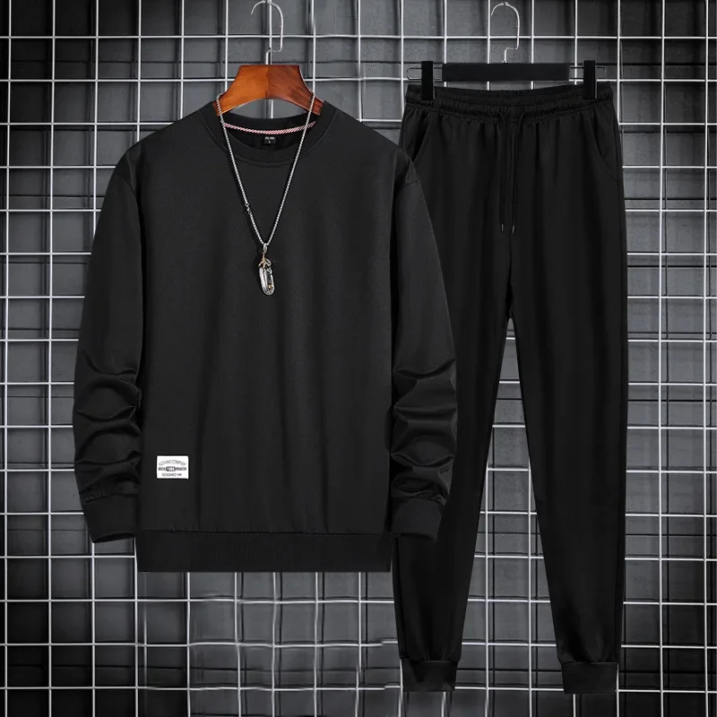 

2026 Spring Solid Hoodie Men's Two Piece Set Sweatshirt and Sweatpants Set Mens Sports Suit Tracksuit Tracksuits Suits