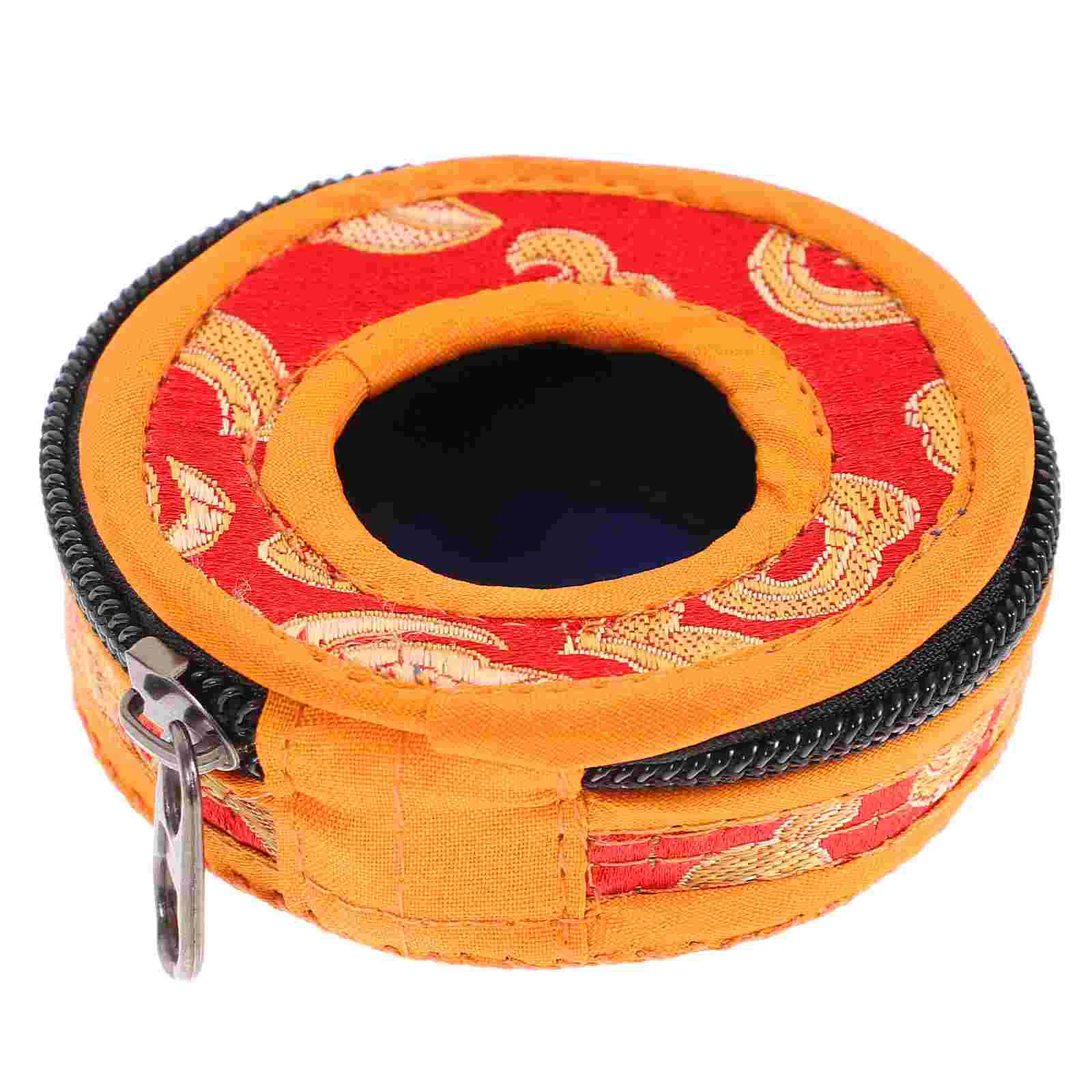 Storage Bag Finger Cymbals Packs Tibetan Bowl Kit Embroidered Holder