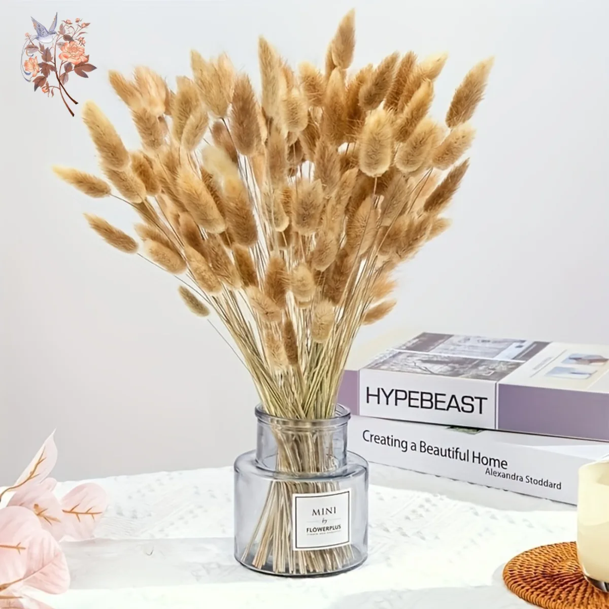 Fluffy Bunny Tails Pampas Grass Natural Rabbit Tails Dried Flowers Bouquet Home Christmas Decoration Wedding Party Arrangements