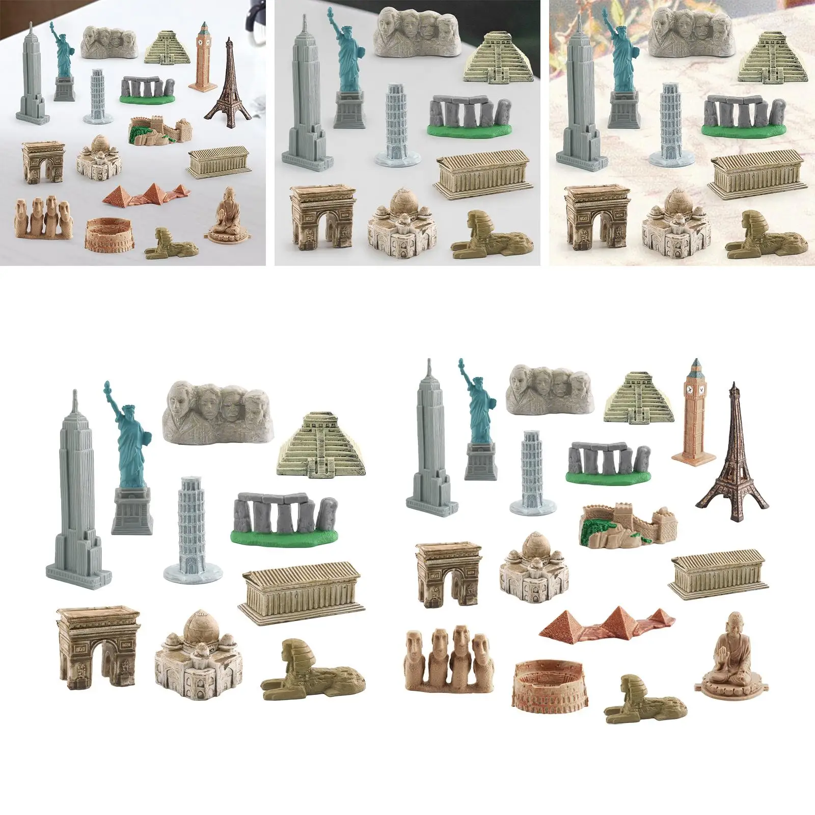Historical Landmarks Building , Mini Building , Learning Toy, Mini Figurines Around The World for Desktop Kids Adults
