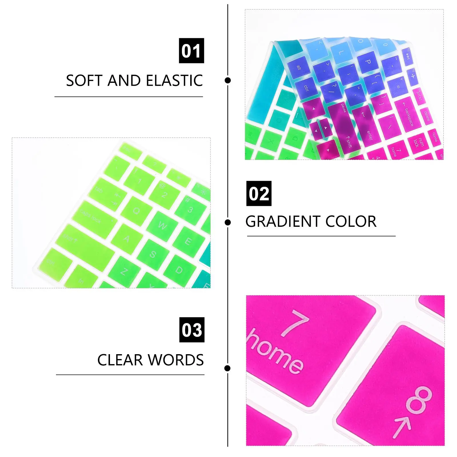 

Silicone Keyboard Protective Skin Cover for 15-Bf Leak Proof Side Design Easy to Clean Fits Laptop Keyboards