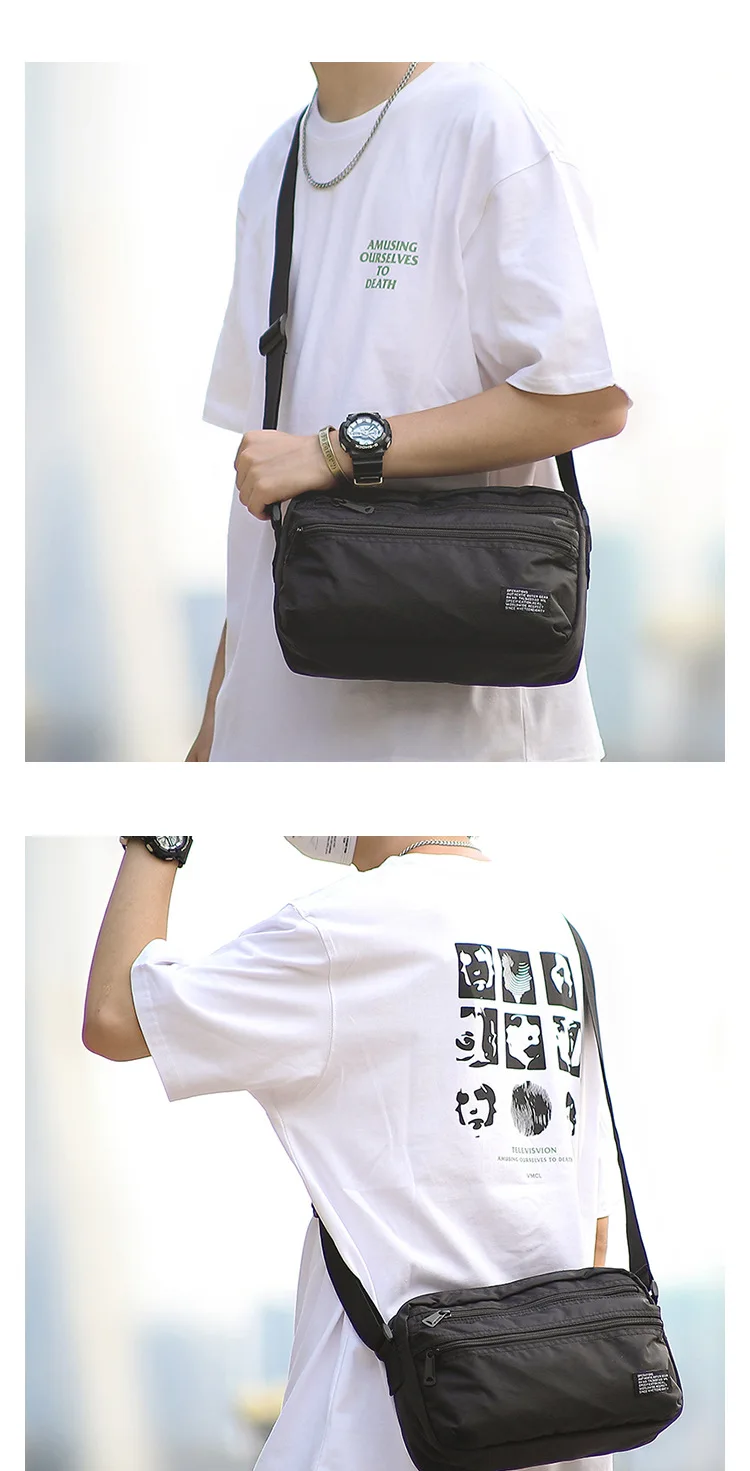 Minimalistische Crossbody-Umhängetasche für Herren, Japanisch Inspirierte Messenger-Tasche, Langlebig Wasserdicht, für Reisen & Täglichen Gebrauch, Unisex – Detail 2