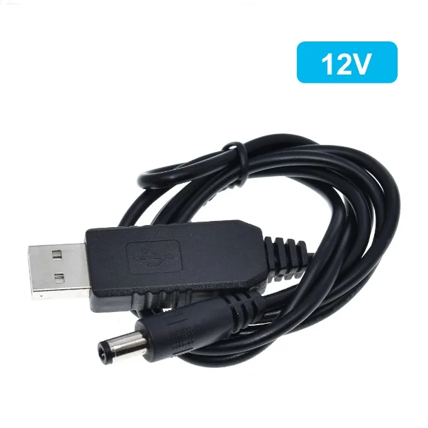 USB Booster Cable 5V to 9V 12V Router Power Cord Charger Conversion Cable DC Plug 5.5*2.1mm Cable Length 1 meter