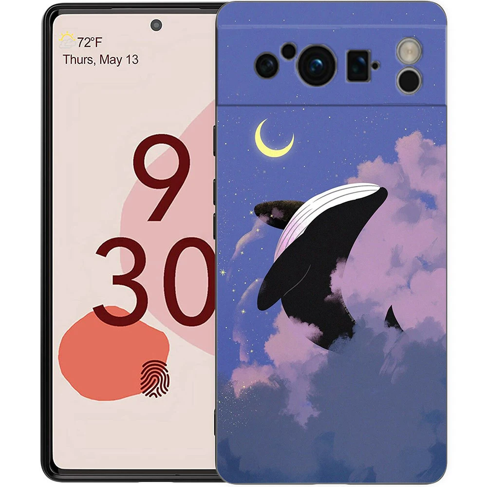 حافظة لهاتف جوجل بيكسل 10 برو بيكسل 9 برو XL حافظة من البولي يوريثان بكسل 8 برو 9A 8A 7A 7 6A 6 Pro غطاء دولفين الحوت يقترن زوجين