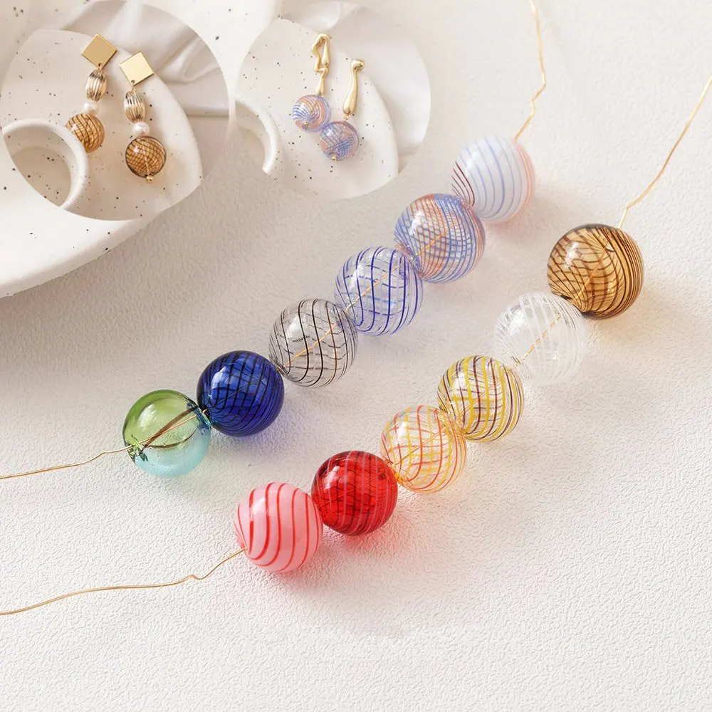 4PCS Hollow Round Glass Drop Earrings Charms for Jewelry Making Diy Hand Made Personalized Beads Lucite Pendant 15mm