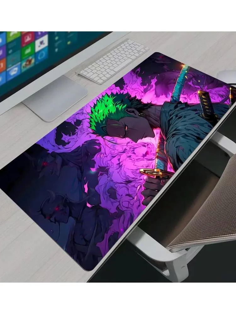 Mouse Pad Anime Gaming Accessories Mousepad Large Carpet Gamer PC Computer Keyboard Desk Mat Mausepad One Piece Zoro