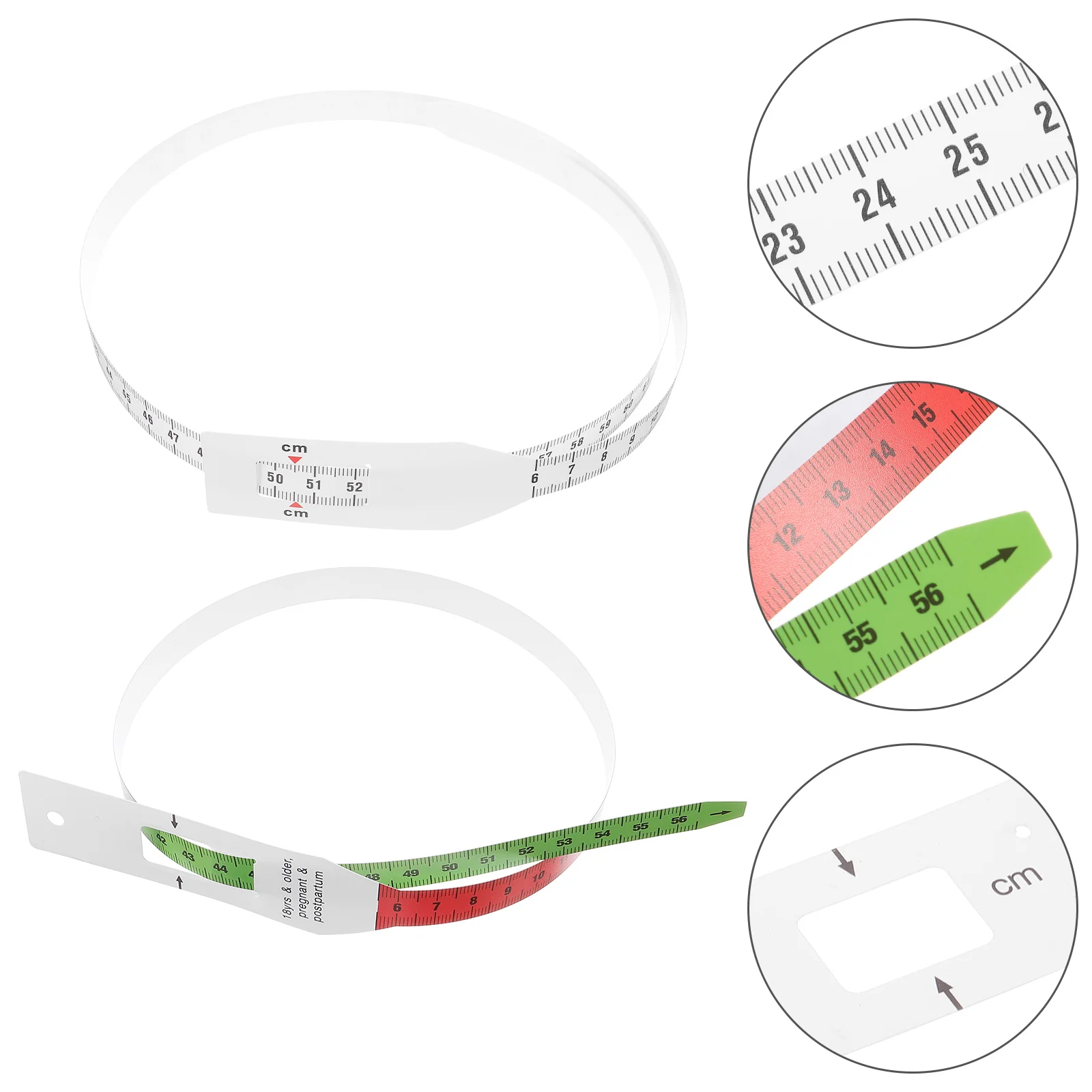 2 Pcs Arm Circumference Measuring Ruler Tapes 70cm White 56cm Colorful Plastic Body Measurement Tools for Kids Accurate