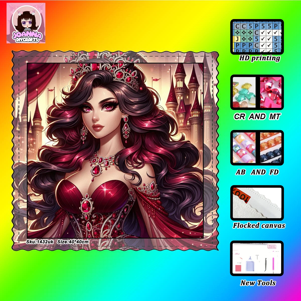 

【Joanna.d Diamond Art】Birthstone Goddess Resin and AB and FD and CR and MT are dazzlingly intertwined. With flocking cloth as