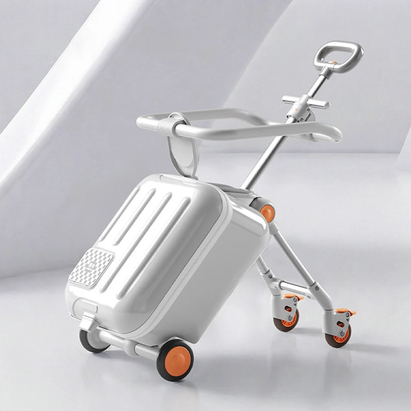 Maleta de Viaje 2 en 1 para Niños con Ruedas Luminosas y Amortiguación de Impactos, Maleta de Cabina Desmontable con Carrito