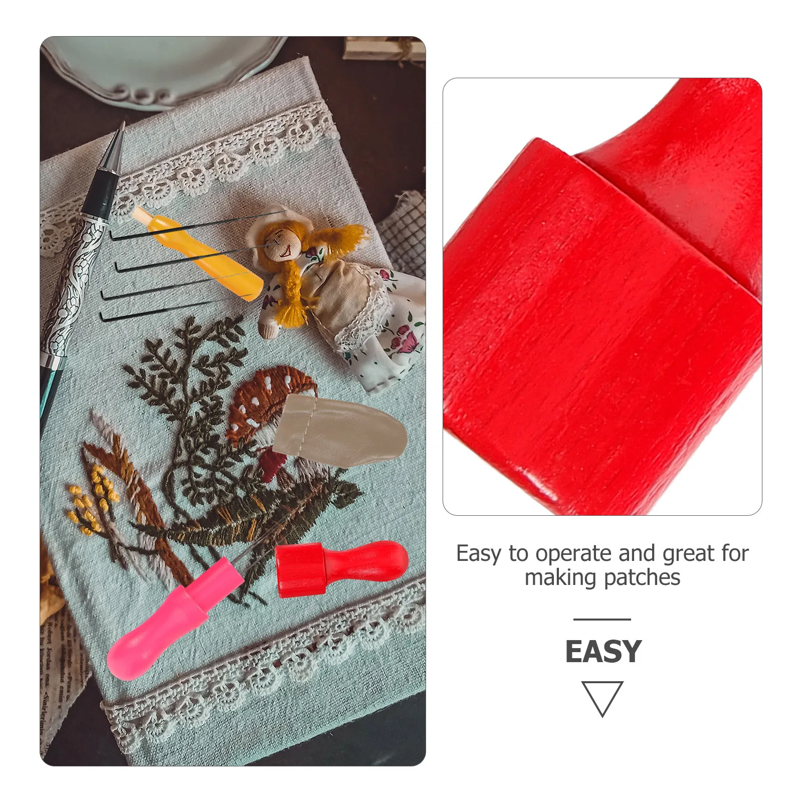 

1Set Embroidery Punch Needle Kit Easy Operate DIY Sewing Tools for Patches Detailed Works Ergonomic Handle Design Durable