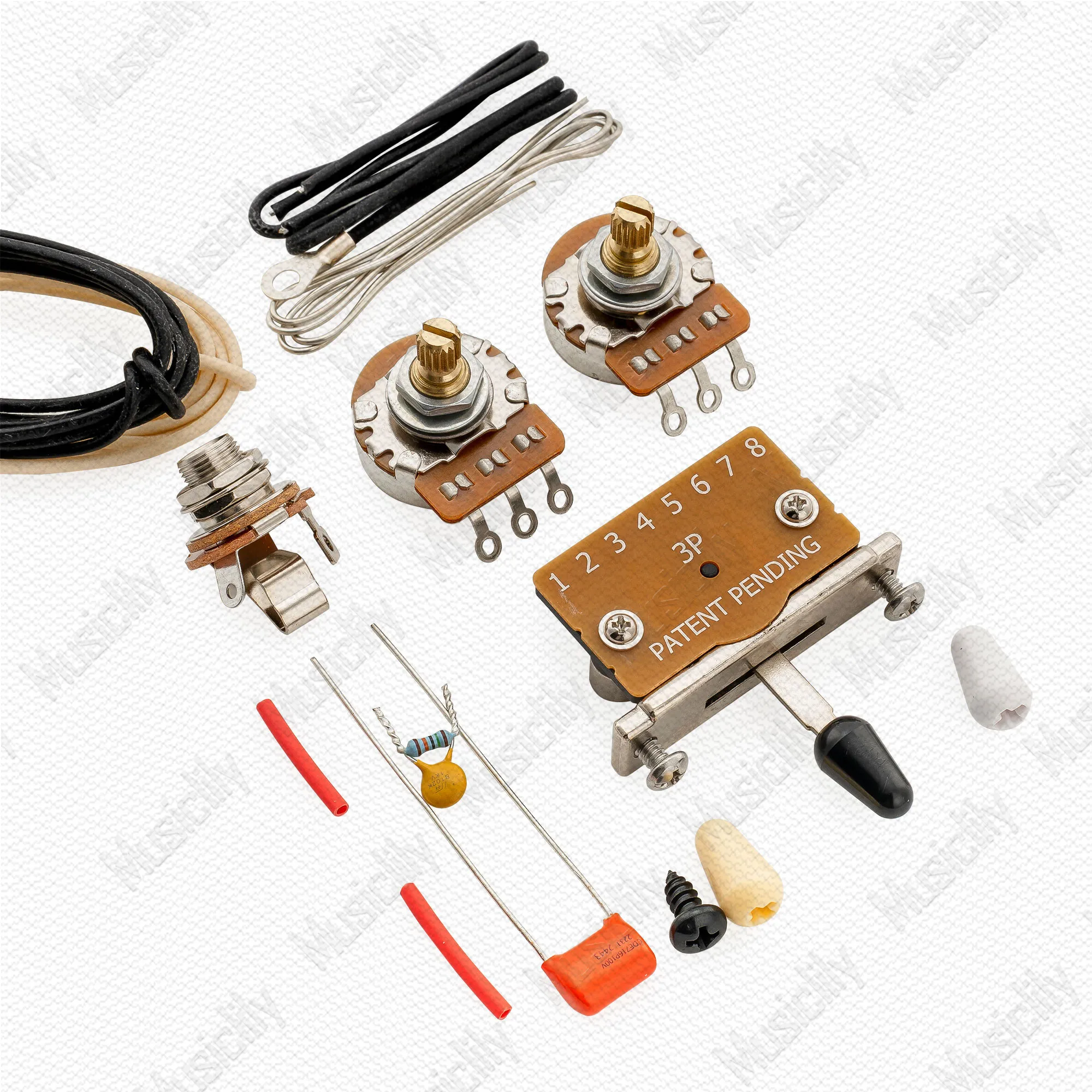 Best Price Double DIY Circuit Kit HH Control Potentiometer Switch Jack Assembly For S/T Electric Guitar
