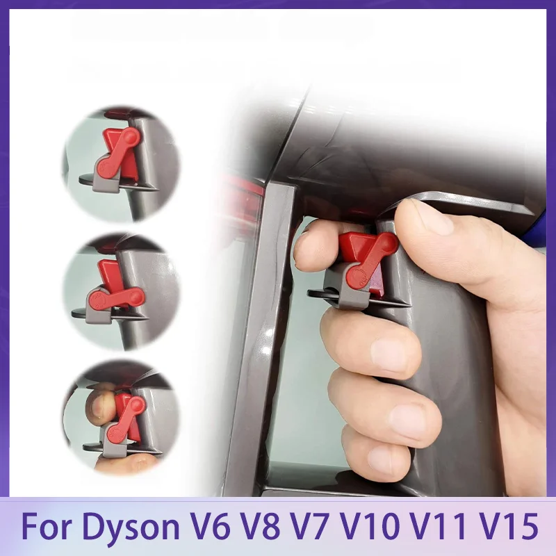 Bouton d'alimentation avec pince de contrôle marche/arrêt compatible avec les aspirateurs Dyson V6 V8 V7 V10 V11 V15 Absolute/Motorhead, avec verrouillage du déclencheur