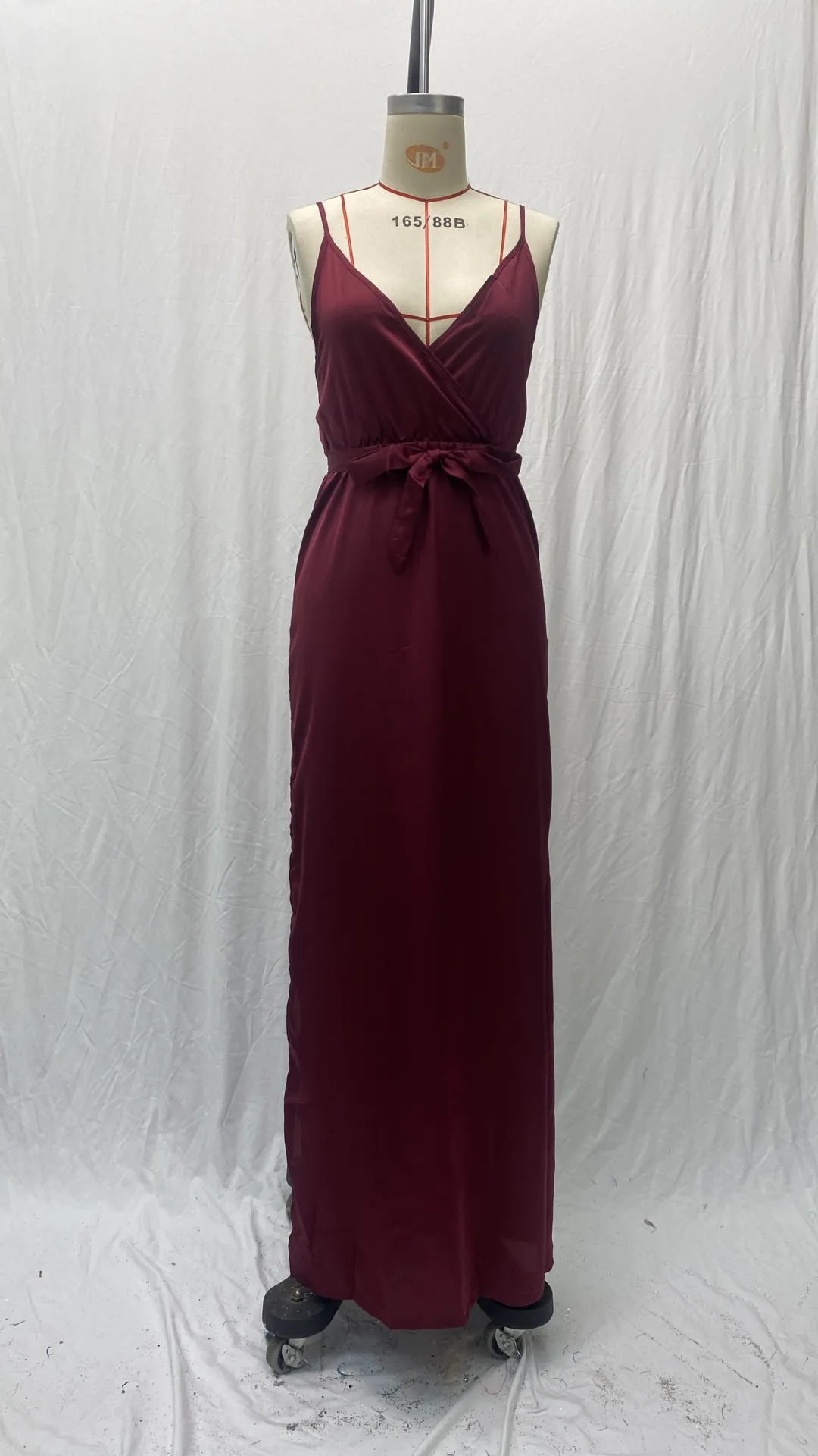 Summer New Sexy V-neck Camisole Slit Solid Color Slim Fit Dress For Women,7 Colors image 2