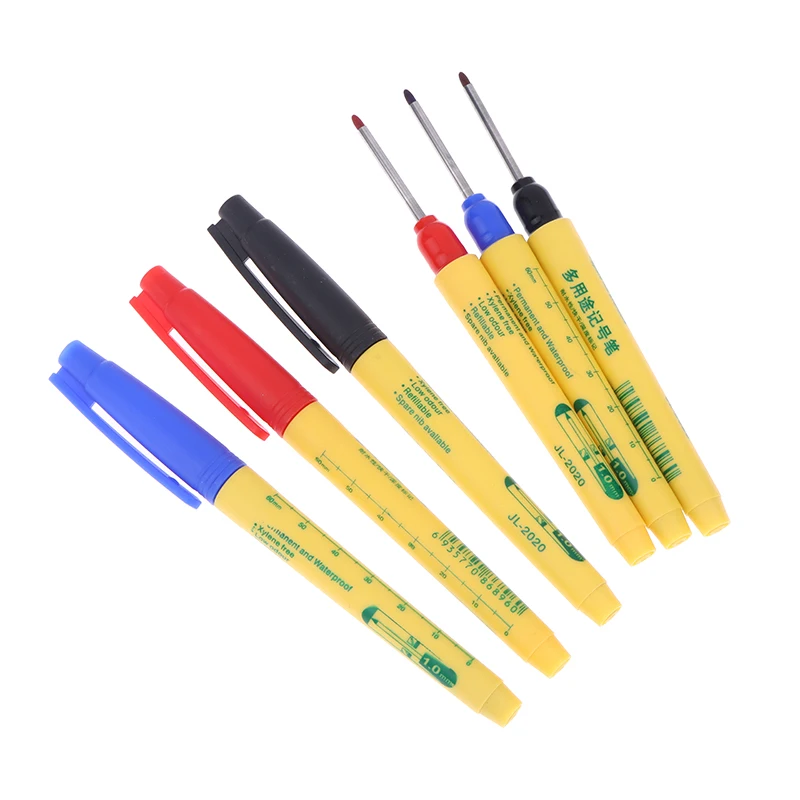 33mm Long Head Marking Pen Woodworking Decoration Deep Hole Waterproof Pen Multipurpose Marking Tool Red/Blue/Black Marker Pen