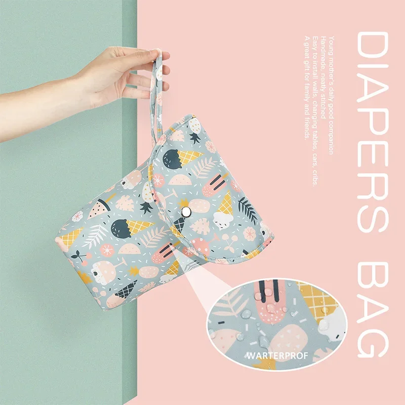Mini Baby Diaper Organizer Bag Travel Nappy Bags Nursing Menstrual Pads Waterptoof Wetbag Stroller Maternity Bag Pouch Reusable