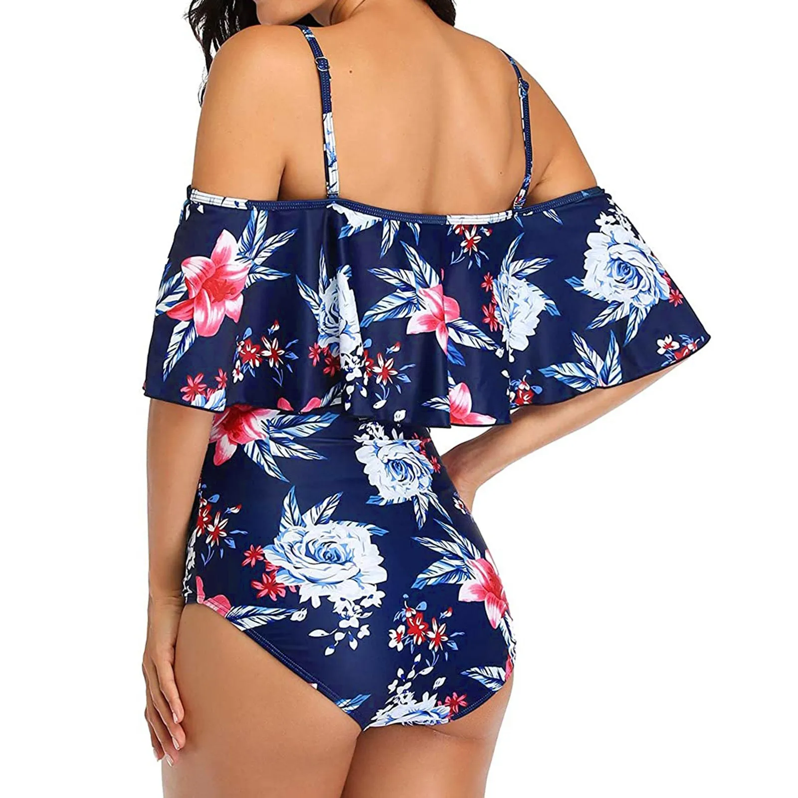 Off Shoulder Floral Print Swimwear Maternity Women One-Piece Swimsuits Pregnant Beachwear Summer Swimming One Piece Bathing Suit