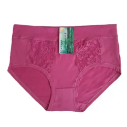 Bragas de encaje de bambú suave para mujer, ropa interior de cintura media, bragas de talla grande