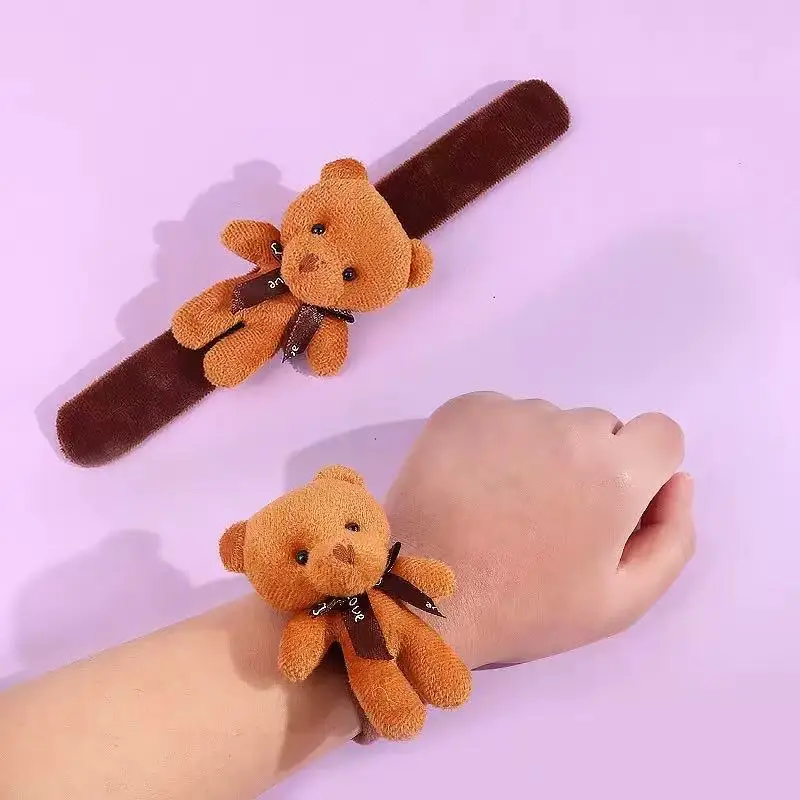 Children's slap bracelets cartoon wristbands plush doll couple bracelets creative decorations holiday gift