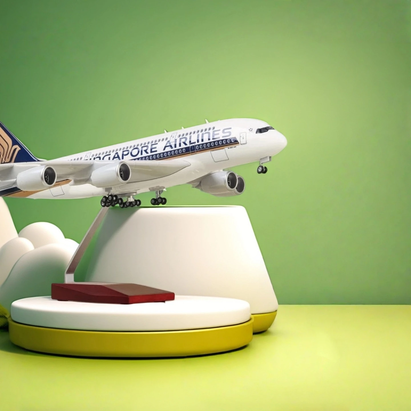 Model Plane 47CM 1/160 Airbus 380 A380 Singapore Airlines Airways Airlines Lights and Wheels Die Cast Plastic Resin for Collecti
